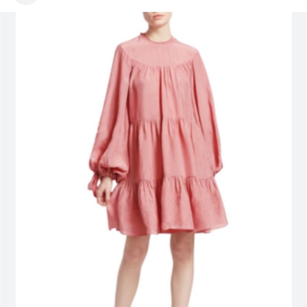 3.1 Phillip Lim Dusty Rose Long Sleeve Puff Sleeve Dress Size 6